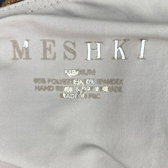 Meshki Brown Animal Leopard Print One Shoulder One Piece Bikini Swim Swimsuit M - Picture 4 of 4